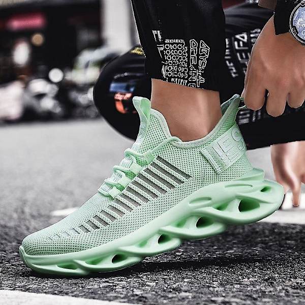 Mode Casual Mesh Basket Sneakers med ihålig plattform Green 41