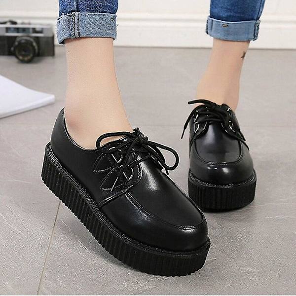 Flats-skor för kvinnor i stora storlekar Suede black 8