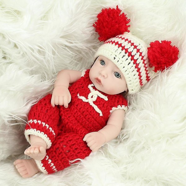 Silica Gel Doll 28cm Baby Doll Reborn Doll Toy For Kids Blidka Följ med Sömn Söt Vinyl Doll Leksak Present