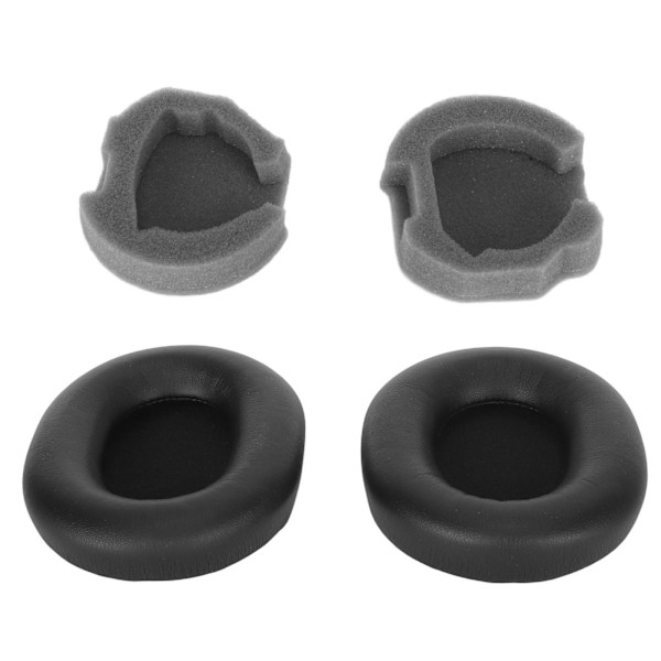 Hörlurskuddar Proteinläder Ljudisolering Memory Foam Svamp Öronkuddar för WH 1000XM5 Trådlöst Headset Svart