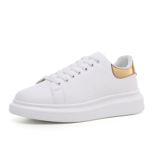 Spring- Wedges Platform Tennis, Casual Sneakers, Sneakers Skor Set-b white gold 38