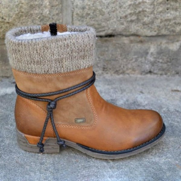 Kvinnor Höst, Vinter Ull Thicken, Ankel Snow Boot Brown 11