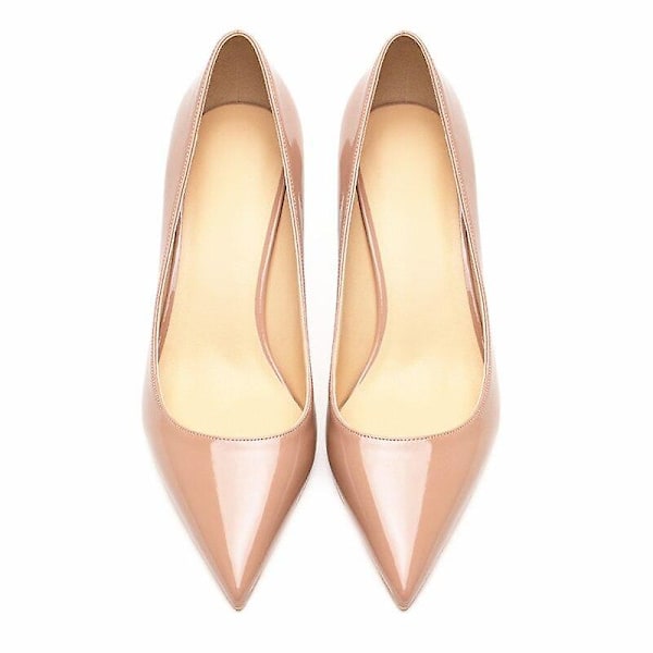 Högklackade skor i lackläder Nude color 6