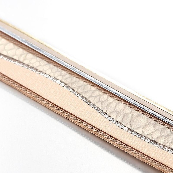 Kvinnor Läderarmband, Crystal Bohemian Wrap Multilayer Wide Armband Silver