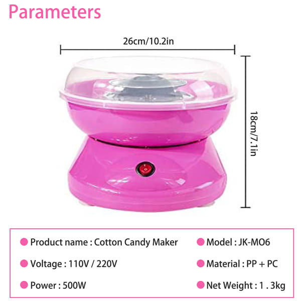 Mini Barn Bomullsmaskin Plast Bomullsmaskin Kit Sockervaddsmaskin