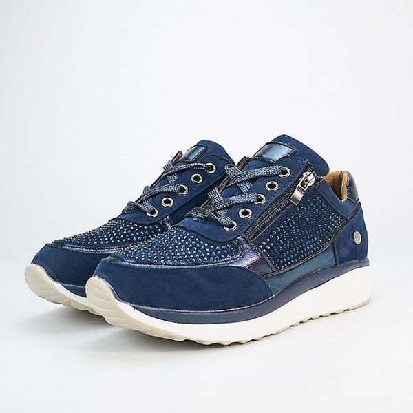 Dam Sneaker, Casual Wedge Flat Shoes blue 43