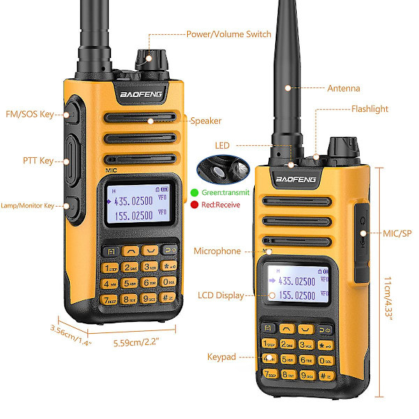 Uv-13 Pro Walkie Talkie Dual Band Transceiver Grön