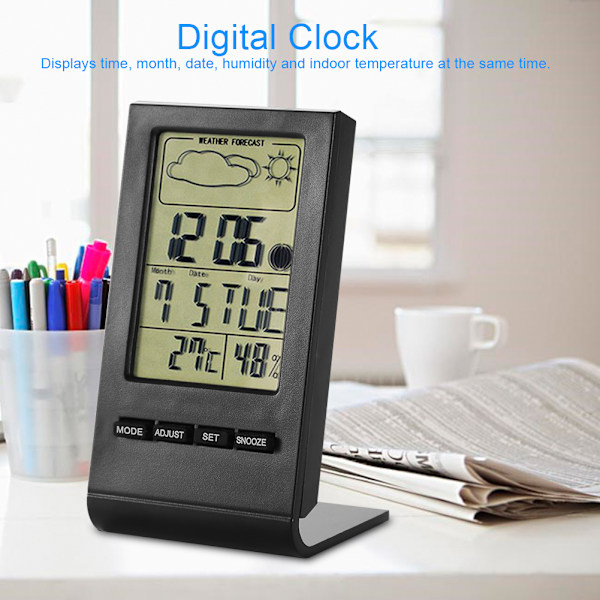Digital Klocka Termometer Hygrometer Alarm Kalender Timer med Stor LCD-Display