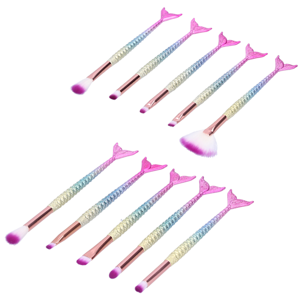 10 st Sminkborstar Set Mjuka Borst Kit för Rouge Ögonskugga Ögonbryn Highlighter