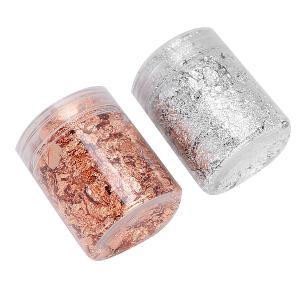 2 st 5g Nagelkonst Dekoration Guld Folie DIY Flakes för Manikyr Hantverk Målning