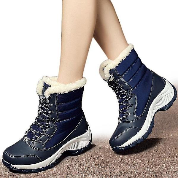 Snow Ankel Boots, Vinter Vattentät Boots Blue 39