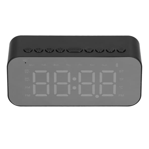 Digital Väckarklocka Portabel Bluetooth Väckarklocka med LED-Display och Högtalare för Sovrum och Kontor Svart
