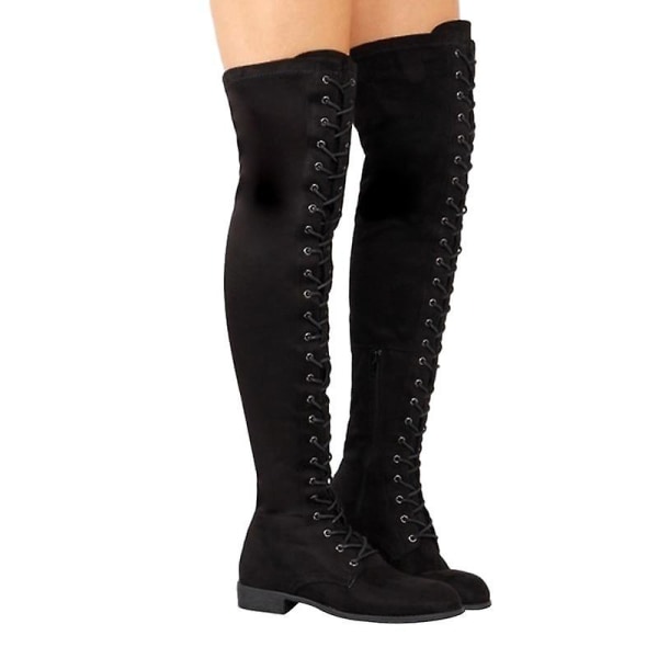 Lårhöga Kvinnor Western Over The Knee Boots Set-1 S401-black 6