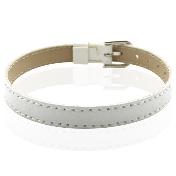 Armband med armband i läder White