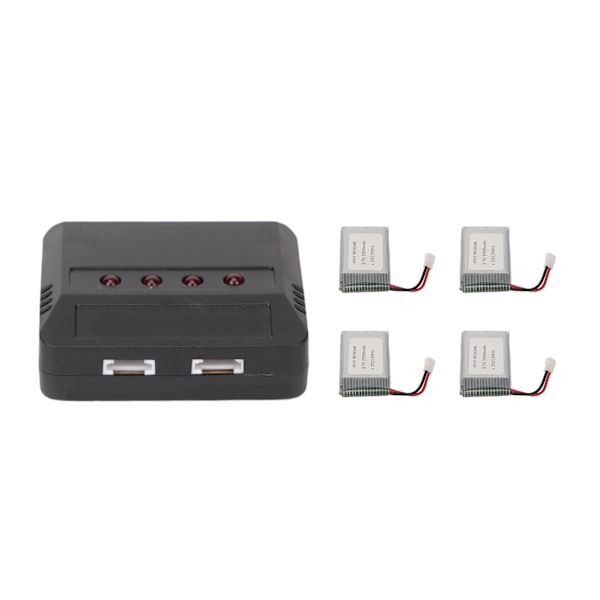 4 st 903048 3.7V 2000mAh RC Drönarbatteri Portabelt UAV Litiumbatteri med Laddare för KY601S H11D H11C RC Quadcopter