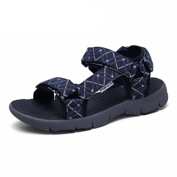 Män sommar andas promenader lätta sandaler Blue Black 8