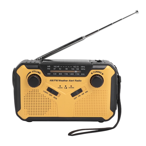 Nödradio Solhandvev Ström Väderradio Bärbar Utomhus FM AM Radio för SOS