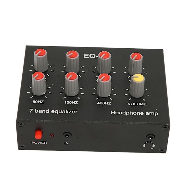 7-bands ljudequalizer RCA utgång ingång 12dB hög basjustering dubbelkanal digital equalizer