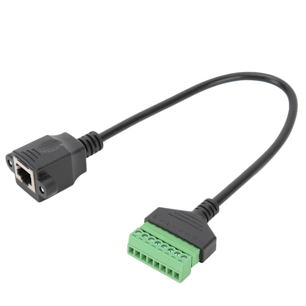 RJ45 Hona Kontakt till 8-Pin Kabel Kort Nätverksadapter Förlängningssladd Lödfri Terminal Grön