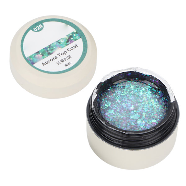 Nagellack Topplack Glitter Glans Långvarig Manikyr Finish Gel för Salong Hemanvändning #02