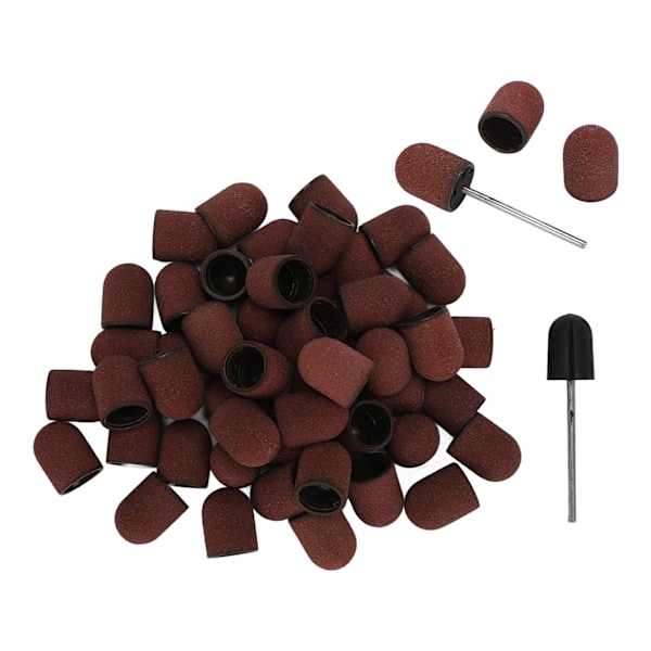 80# Grit Nagelkonst Sliphuvuden Manikyr Polering Slipning Borrbitar Band Set