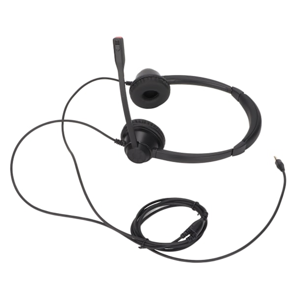 Binaural 3,5 mm affärshuvudset Dubbelsidigt headset med HD-stereoljud för konferenssamtal Call Center Onlinekurser