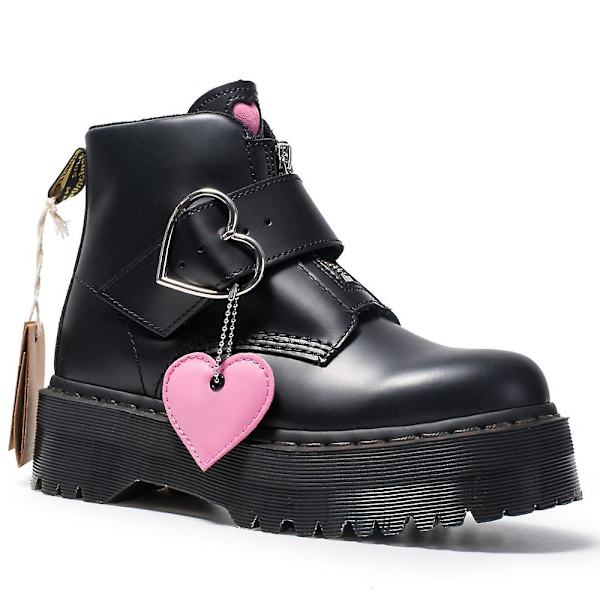 Vinter Dam Klackar Snö Platåskor Chunky Läder Platt Ankelboots Winered 7.5