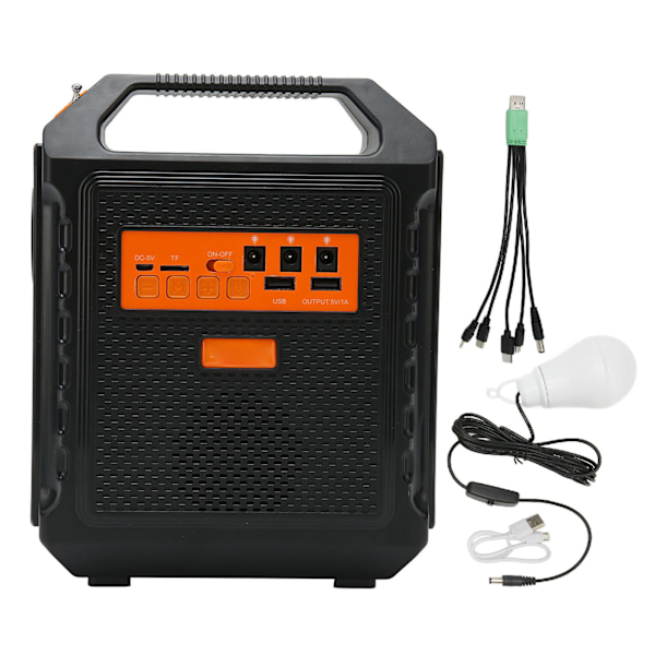 Solar Bluetooth-högtalare Multifunktion Förbättrad Bas Stereo Ljud FM-radio Bärbar Trådlös Högtalare för Utomhusresor