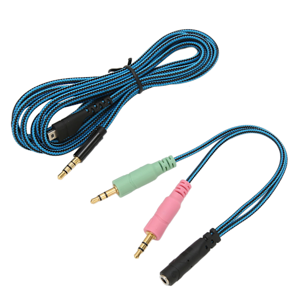 Hörlurskabel Förlustfri OFC-kärna Ersättningssladd med Y-adapter för Steelseries Arctis 3 5 7 Pro 2m