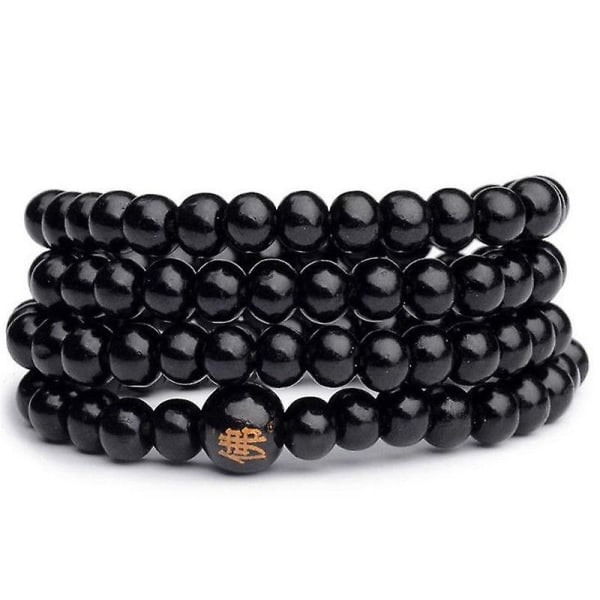 Natural Sandalwood Buddhist Buddha Wood Beaded Knot Men Bracelets / Bangles E