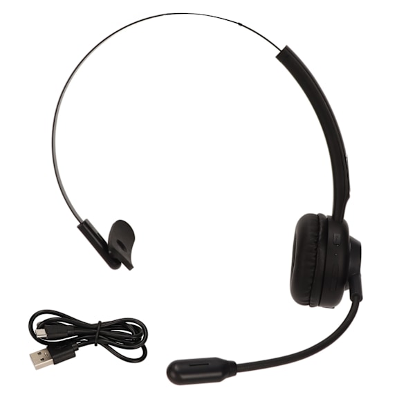 Bluetooth-telefonheadset, enkelsidig, trådlöst, kundtjänst-hörlurar med roterbar mikrofon för PC, mobiltelefon, bärbar dator