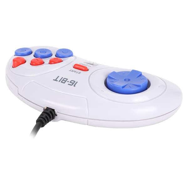 16Bit 9-stifts Mini Handheld Spelkonsol Ergonomisk Spelkontroll Vit för Sega