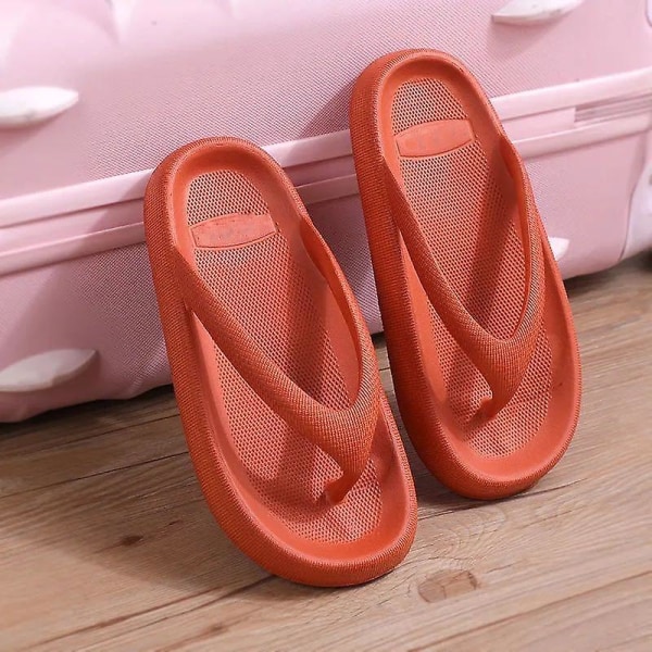 Tjock botten plattform Sea Flip Flop string sandaler, sommarskor Orange 6.5 /