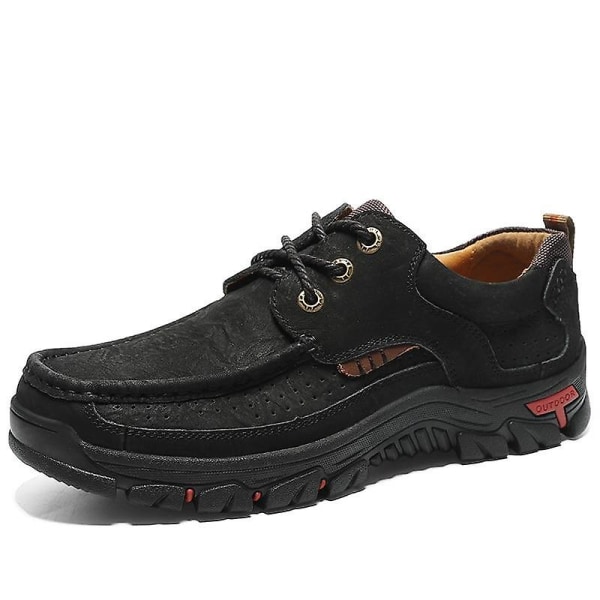 Sommar- Halkfri gummisula, läder utomhussneakers Set-a 13 / Black-lace up