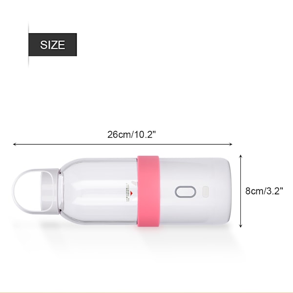 500ml Portabel USB Uppladdningsbar Frukt- och Grönsaksjuiceflaska Mixer Rosa