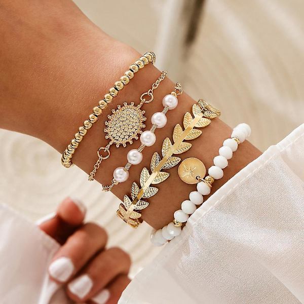Imitation Pearls Lock Armband Round 8