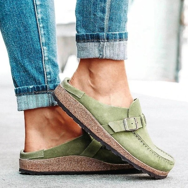 Kvinnor Sommar Flat Slip-on Casual Sneakers green 5