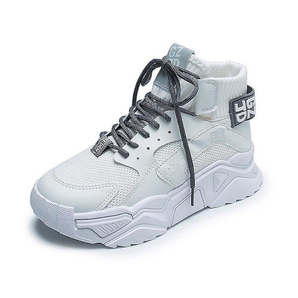 Kvinnor Casual Plattform Mode Andas Tjock sula Tenis Baskets Sneakers grey 39