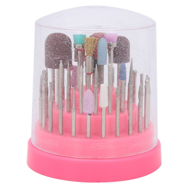 45st Nagelborr Set Hemmasalong Polering Slip Huvud Manikyr Verktyg (Rosa)