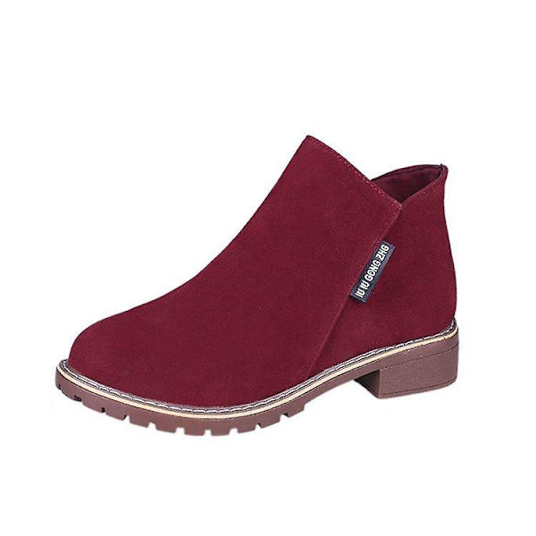 Nya heta mode kvinnor höststövlar Wine Red No cotton 36