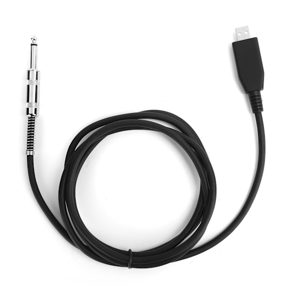 USB Gitarrkabel USB Hane till 6.35mm Mono Jack Kontakt Sladd Gitarrbas till PC Inspelningskabel 2 M
