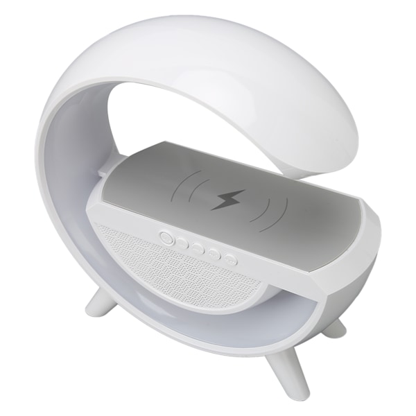 Bluetooth-högtalare 10W Trådlös Laddare Dimbar Stöd FM USB AUX Läge Uppspelning Högtalare med Nattlampa för Sovrum