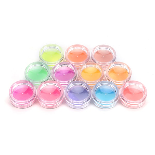 Nagelkonst Självlysande Pulver Kroppsmålning Ljus Fluorescerande Dekoration 1g x 12 Ask