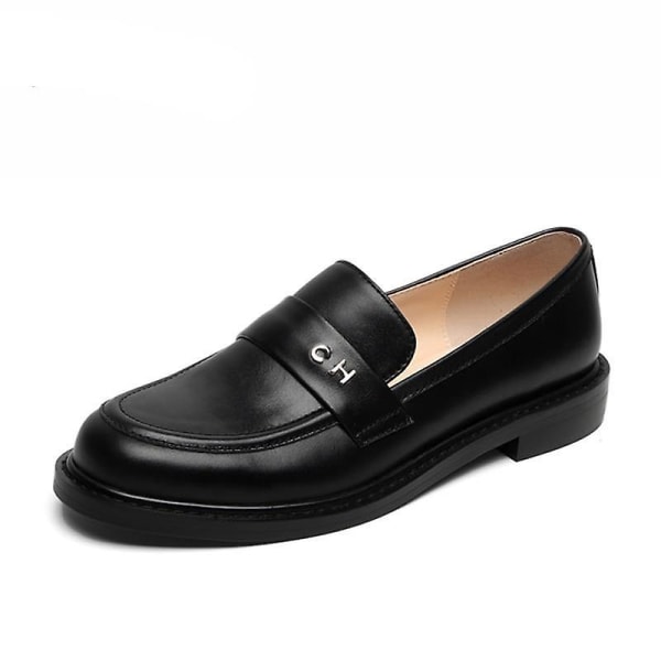 Dam Äkta Läder Sneakers Slip On Skor 8 / Back