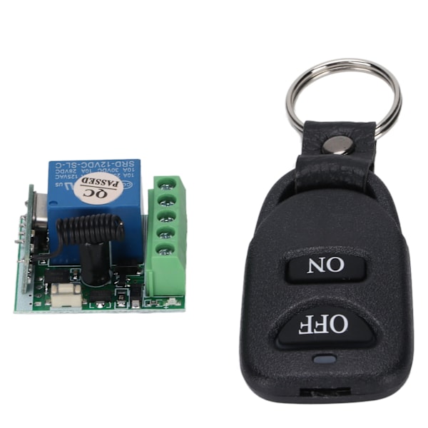 Relä Fjärrkontroll Enkanalig Lärande Typ Relä Fjärrkontroll med 2 Knappar DC 12V