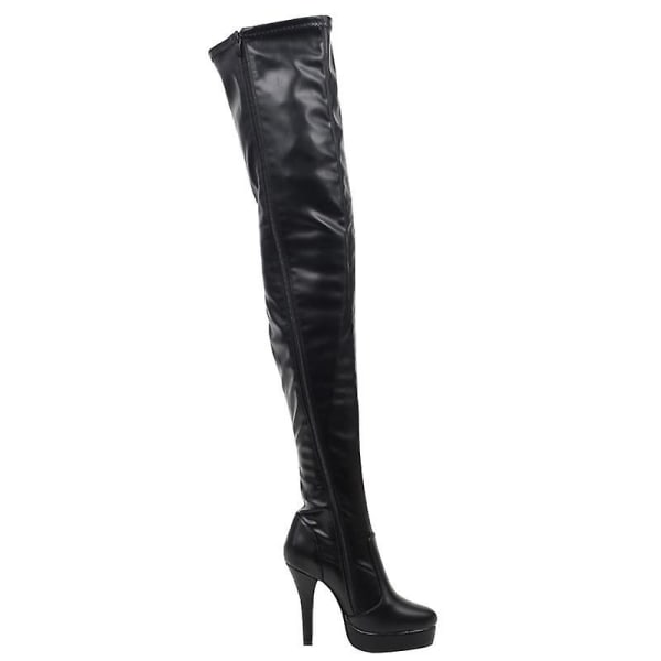 Unisex Pole Dancing, Rund Toe, Over The Knee Thigh Boots Black shiny 5