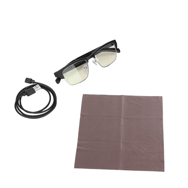 KY02B Smarta Glasögon Handsfree Samtal Musik Trådlösa BT Solglasögon med Öppna Öronhörlurar för Cykling Löpning Shopping Silver