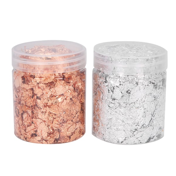 2 st 5g Nagelkonst Dekoration Guld Folie DIY Flakes för Manikyr Hantverk Målning