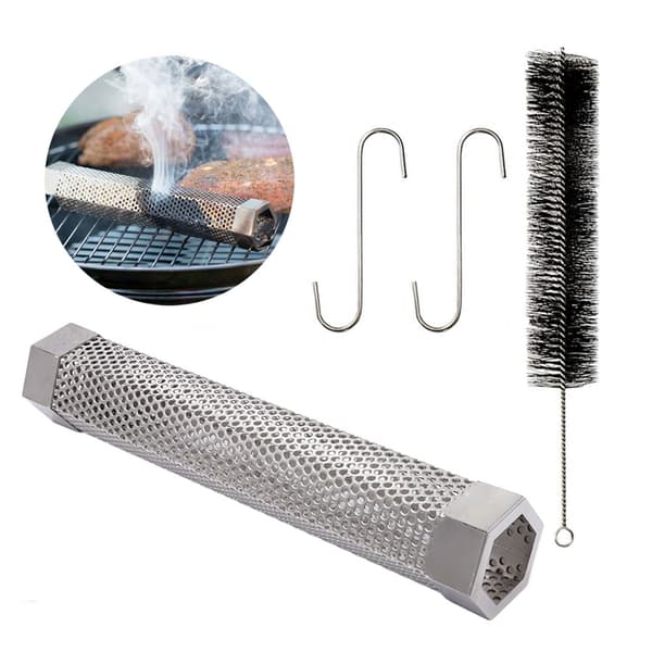 Pelletsrör Rökare Hexagonalt Rostfritt Stål BBQ Rör Utomhus Mesh Grill Rökgenerator