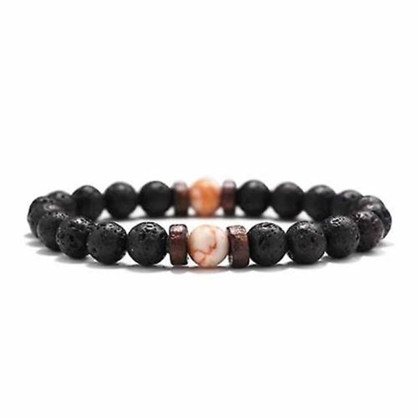 Lava träpärlor handled kedja sten armband K